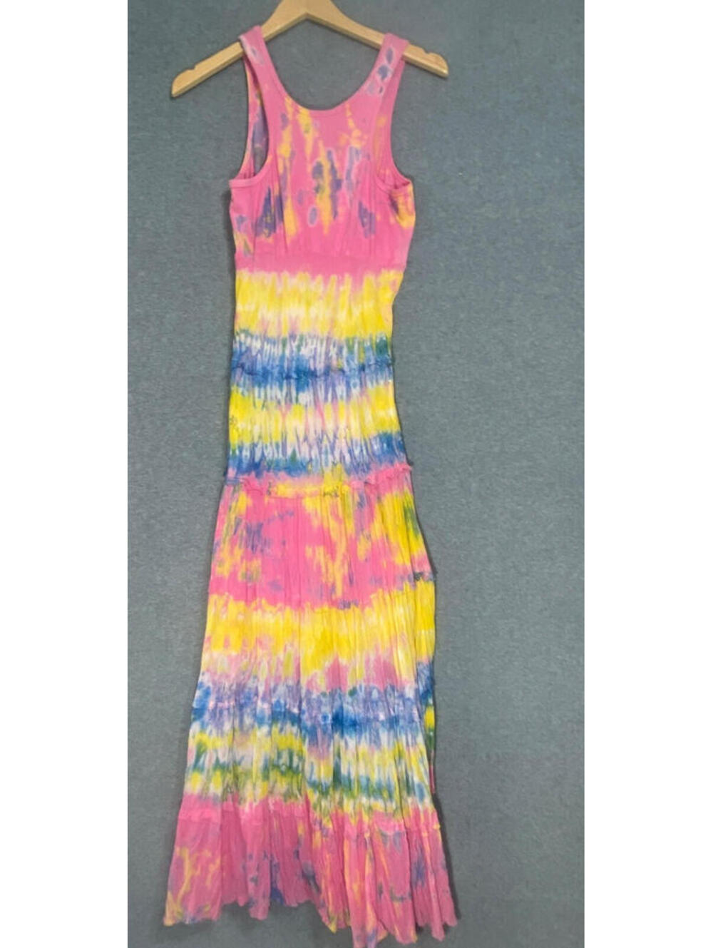 Seasons Pink Lemon Tie Dye Sleeveless Dress Size Medium - Picture 4 of 4